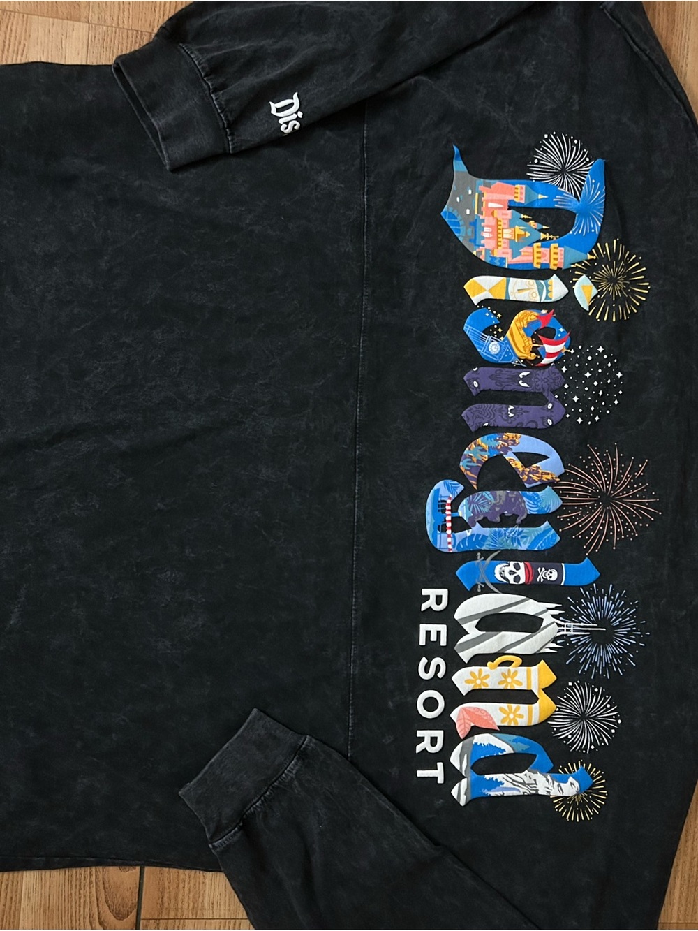 Disney Black Long Sleeve Shirt with Colorful Resort Lettering